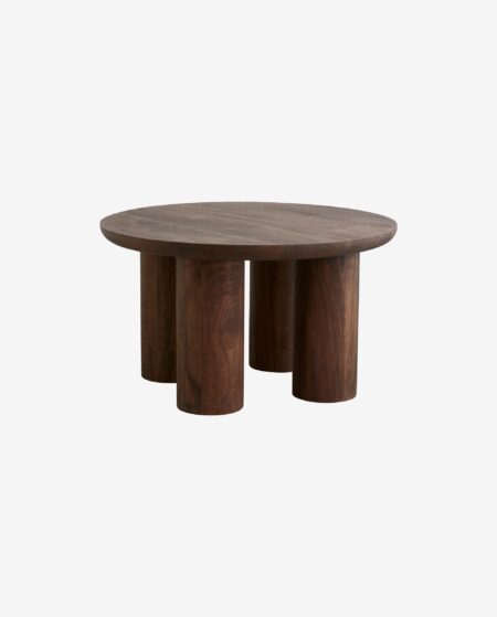 Nordal - HELIN sofabord - mørkebrun - Ø70 Ã H40 cm